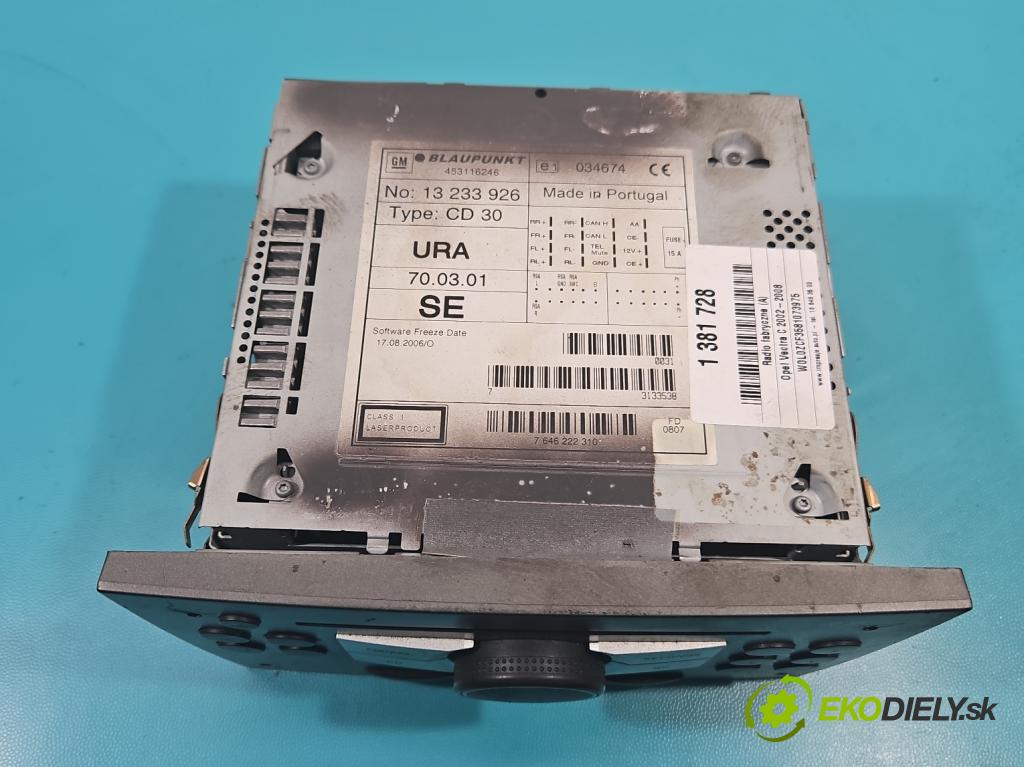Opel Vectra C 2002-2008 1.9 cdti 120 HP manual 88 kW 1910 cm3 5- Radio originál 13233926
