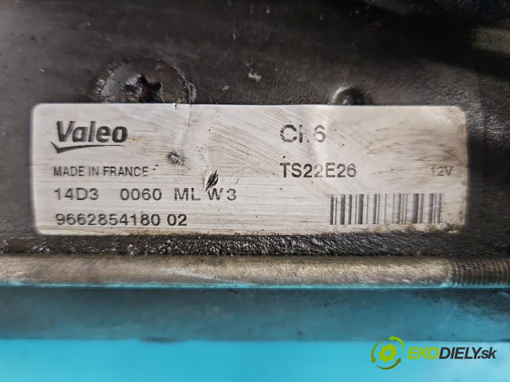 Peugeot 308 I 2007-2013 1.6 hdi 92 HP manual 68 kW 1560 cm3 5- štartér 9662854180 (Štartéry)