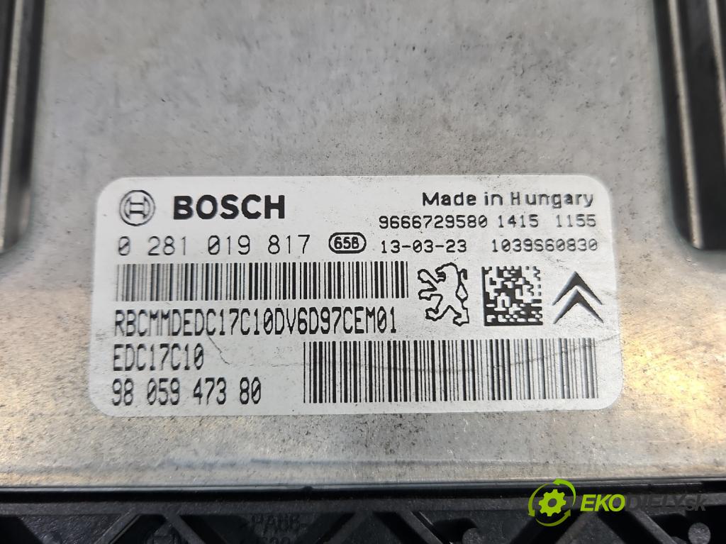 Peugeot 308 I 2007-2013 1.6 hdi 92 hp manual 68 kW 1560 cm3 5- řídící jednotka motoru 0281019817