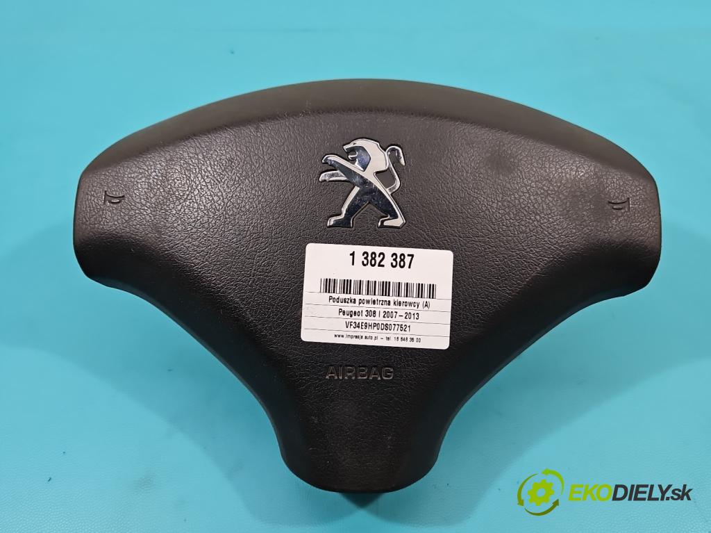 Peugeot 308 I 2007-2013 1.6 hdi 92 HP manual 68 kW 1560 cm3 5- airbag vzduch: Řidiči: 96758003ZD (Airbagy)