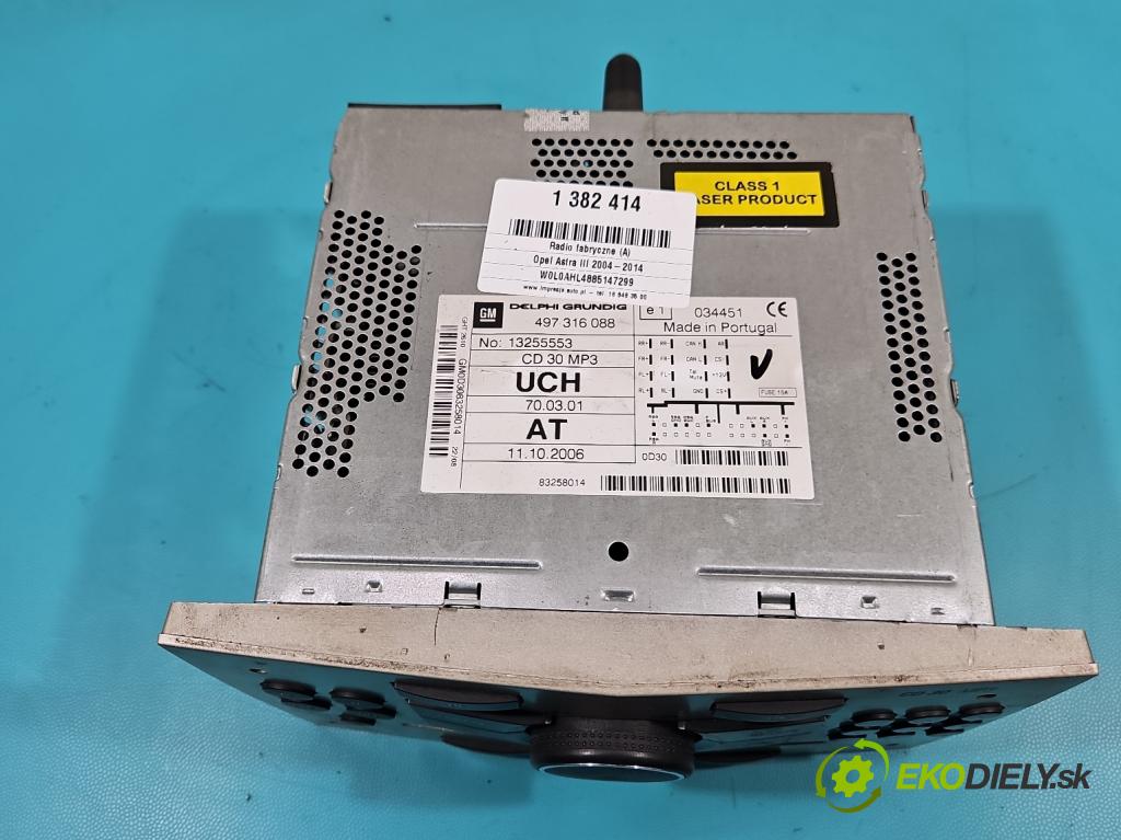 Opel Astra III 2004-2014 1.7 cdti 101 HP manual 74 kW 1686 cm3 5- Radio originál 13255553