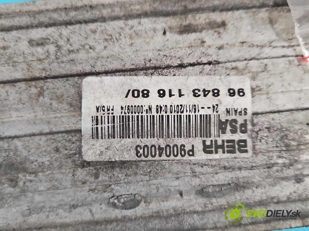 Peugeot 207 1.6 hdi 92 hp manual 68 kW 1560 cm3 5- Intercooler 9684311680 (Chladiče nasávaného vzduchu (intercoolery))