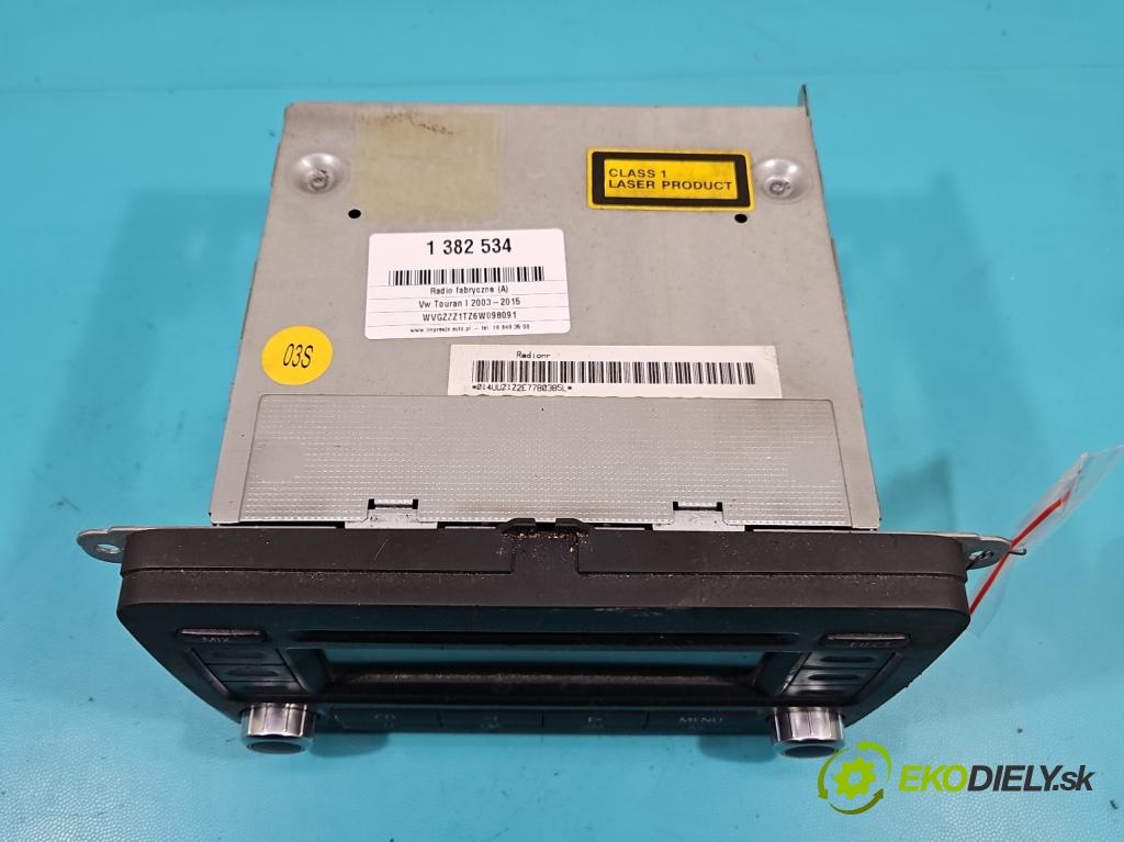 Vw Touran I 2003-2015 1.9 tdi 105 HP manual 77 kW 1896 cm3 5- Radio originál 1K0035186P