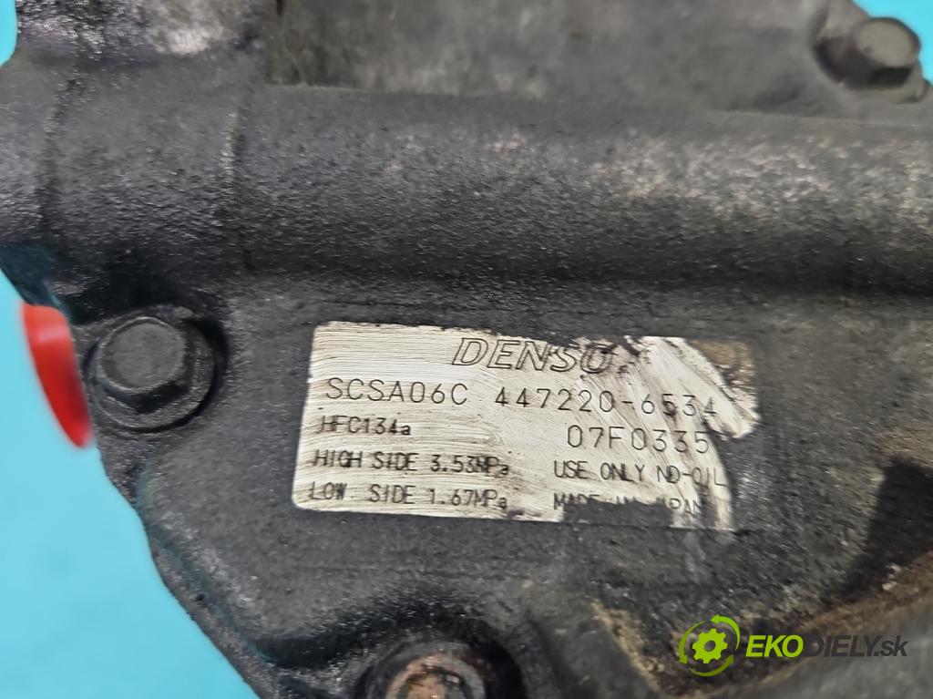 Toyota Yaris I 1999-2005 1.4 D4D 75 hp manual 55 kW 1364 cm3 5- Kompresor: klíma 447220-6534 (Kompresory)