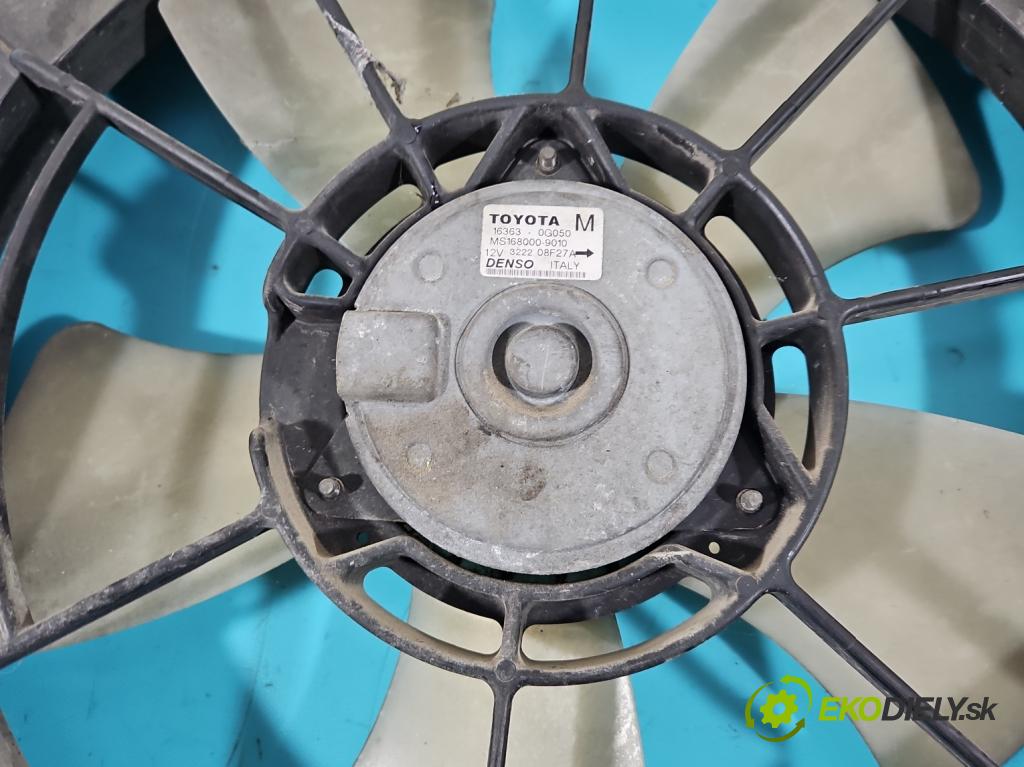 Toyota Yaris I 1999-2005 1.4 D4D 75 HP manual 55 kW 1364 cm3 5- Ventilátor chladiča 16363-0G050