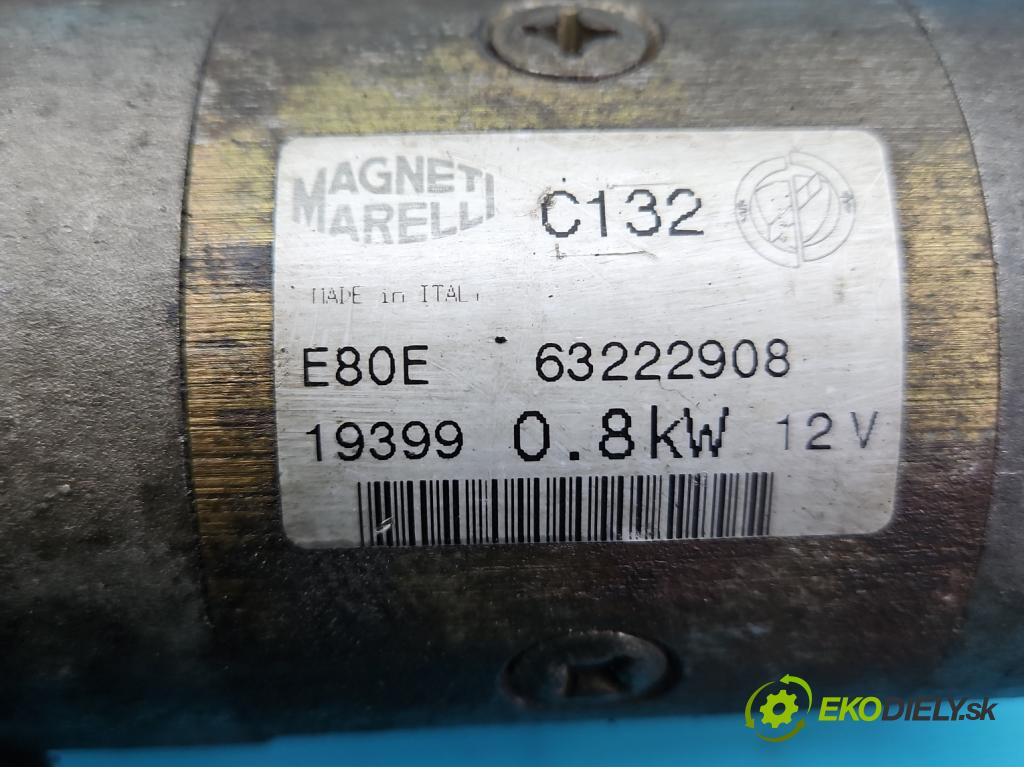 Fiat Seicento 0.9 39 HP manual 29 kW 899 cm3 3- štartér 63222908 (Štartéry)
