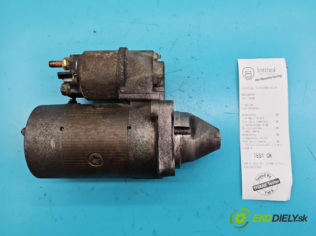 Fiat Seicento 0.9 39 HP manual 29 kW 899 cm3 3- štartér 63222908 (Štartéry)