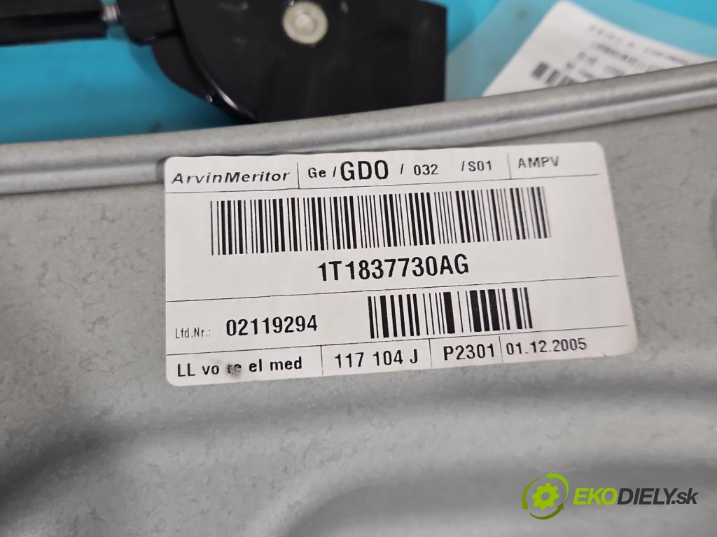 Vw Touran I 2003-2015 1.9 tdi 105 hp manual 77 kW 1896 cm3 5- mechanismus stahování přední pravý 1T0959702B