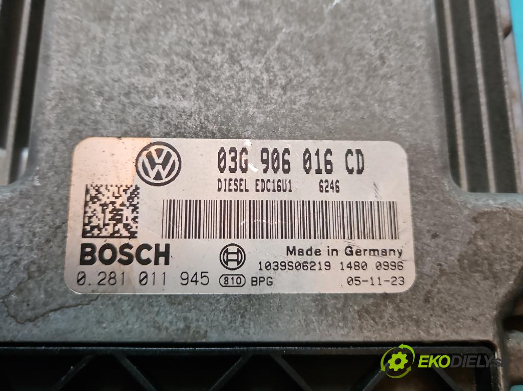 Vw Touran I 2003-2015 1.9 tdi 105 HP manual 77 kW 1896 cm3 5- riadiaca jednotka motora 03G906016CD