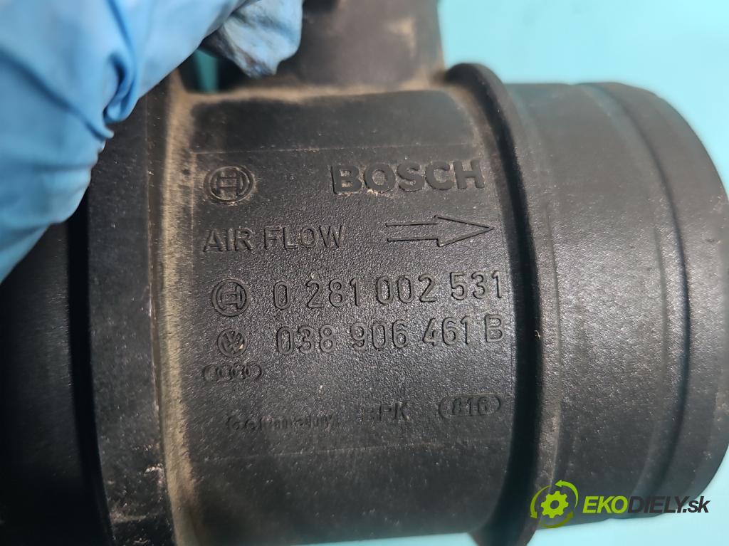 Vw Touran I 2003-2015 1.9 tdi 105 HP manual 77 kW 1896 cm3 5- průtokoměr: 0281002531 (Váhy vzduchu)