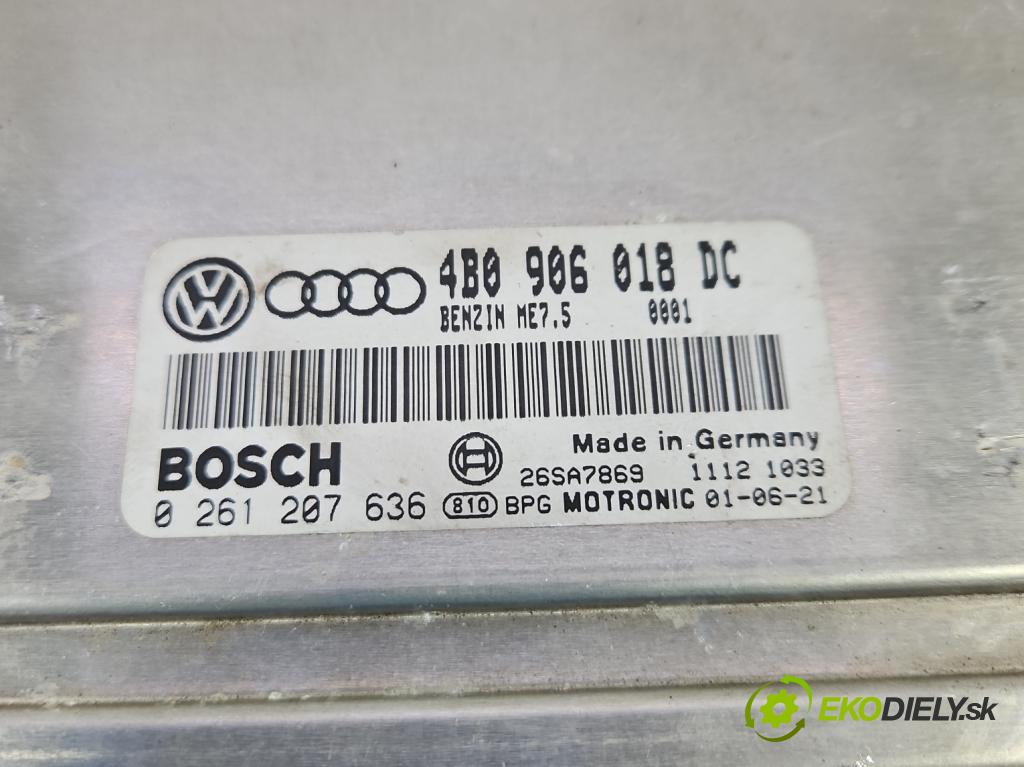Vw Passat B5 1995-2005 1.8 T 150 hp manual 110 kW 1781 cm3 5- řídící jednotka motoru 4B0906018DC