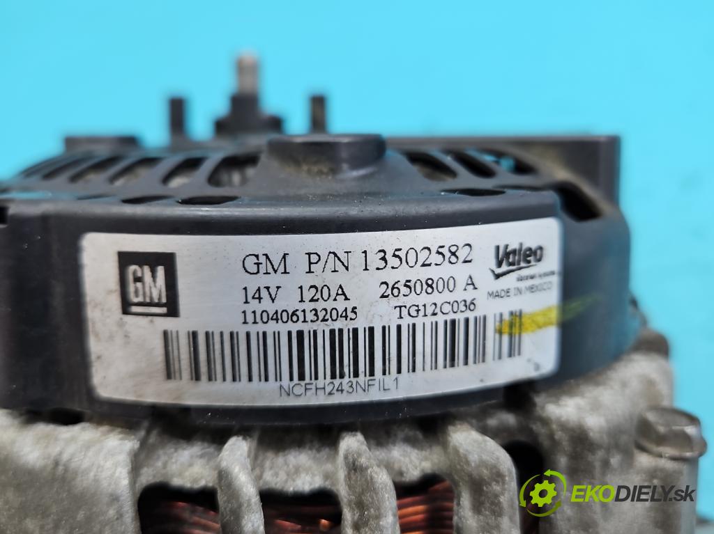 Opel Insignia A 2008-2017 2.0 cdti 131 hp automatic 96 kW 1956 cm3 5- Alternator 13502582 (Alternátory)