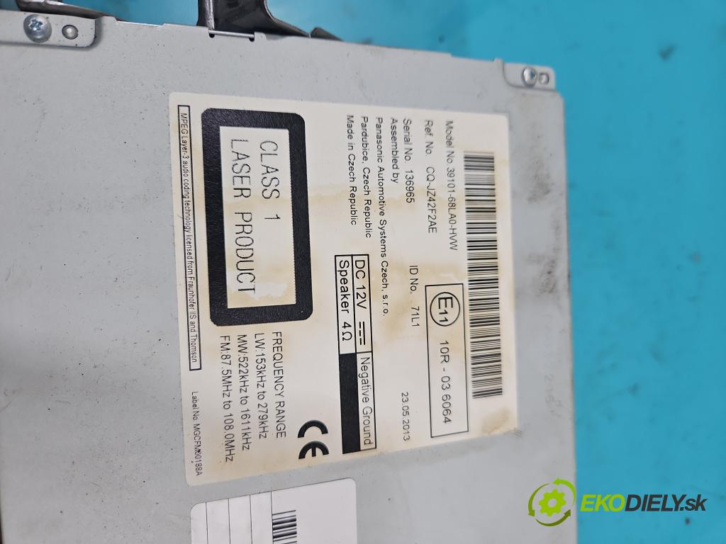 Suzuki Swift Mk7 2010-2017 1.2 16V 94 HP manual 69 kW 1242 cm3 5- Radio originál 39101-68LA0-HVW