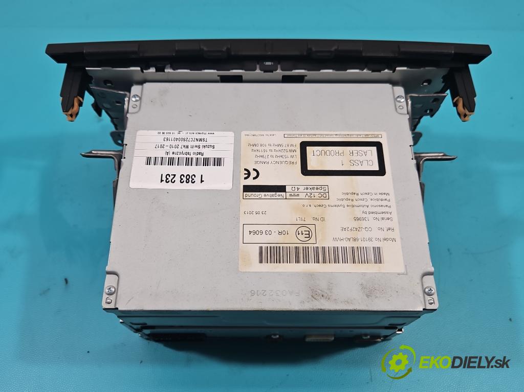 Suzuki Swift Mk7 2010-2017 1.2 16V 94 HP manual 69 kW 1242 cm3 5- Radio originál 39101-68LA0-HVW