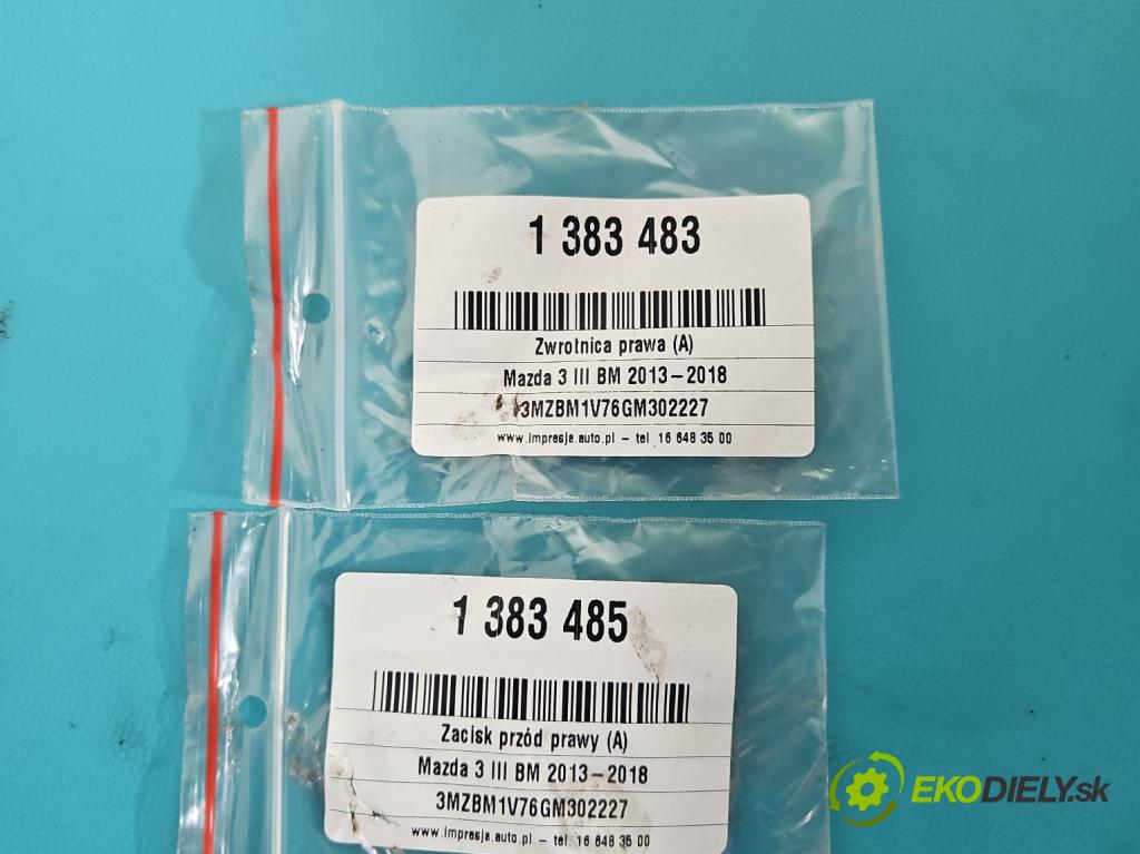 Mazda 3 III BM 2013-2018 2.0 16V 155 HP manual 114 kW 1998 cm3 4- brzdič predné pravý  (Ostatné)