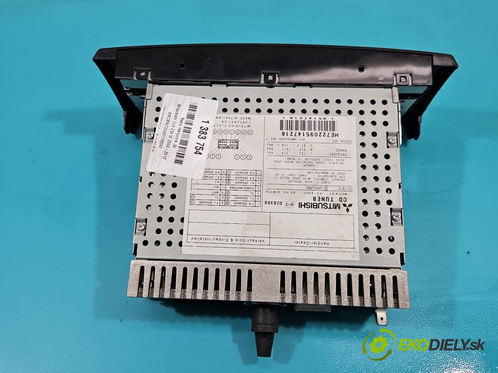 Mitsubishi Colt Z30 VI 2004-2012 1.1 12V 75 HP manual 55 kW 1124 cm3 3- Radio originál MZ314167