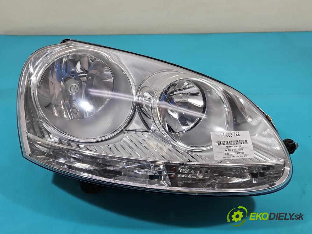 Vw Golf V 2003-2009 1.6 SR 102 HP manual 75 kW 1595 cm3 5- Reflektor: pravý  (Pravé)