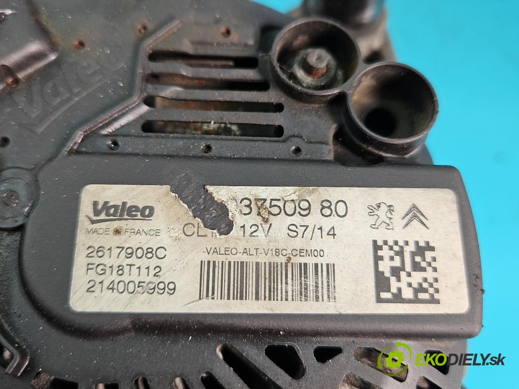 Peugeot 508 2010-2018 2.0 hdi 140 HP manual 103 kW 1997 cm3 5- Alternator 9803750980 (Alternátory)