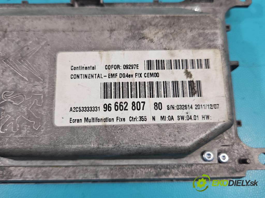 Peugeot 508 2010-2018 2.0 hdi 136 HP manual 100 kW 1997 cm3 4- Zobrazit: 9666280780 (Prístrojové dosky, displeje)