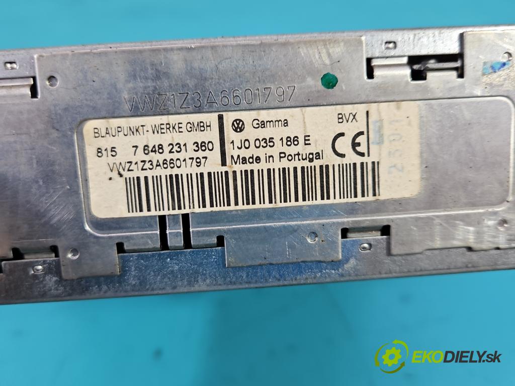 Vw Passat B5 1995-2005 1.8 T 150 HP manual 110 kW 1781 cm3 5- Radio originál 1J0035186E