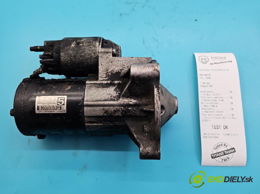 Peugeot 508 2010-2018 2.0 hdi 136 HP manual 100 kW 1997 cm3 4- štartér 9671014680 (Štartéry)
