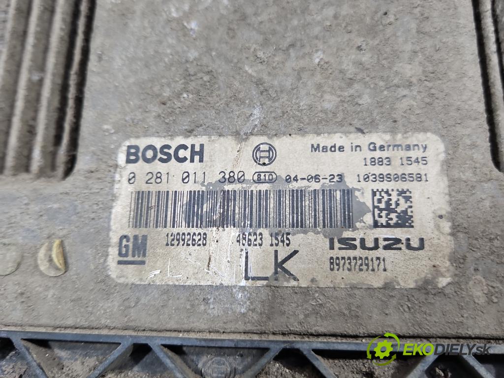 Opel Astra III 2004-2014 1.7 cdti 101 hp manual 74 kW 1686 cm3 5- řídící jednotka motoru 0281011380