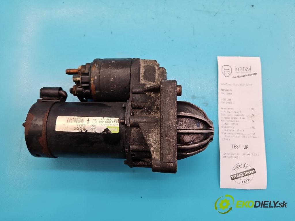 Fiat Doblo I 2001-2010 1.6 16V 103 HP manual 76 kW 1596 cm3 5- štartér D6RA138 (Štartéry)
