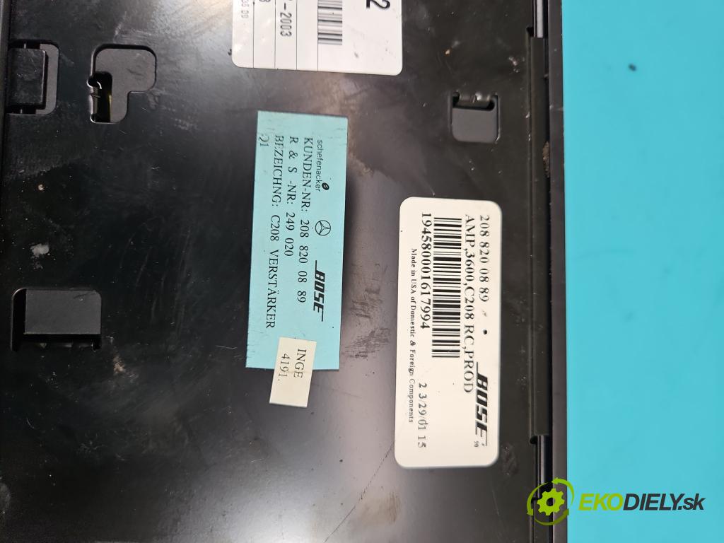 Mercedes CLK I W208 1997-2003 2.0 kompressor 163 HP automatic 120 kW 1998 cm3 2- Zesilovač: 2088200889 (Zosilňovače)