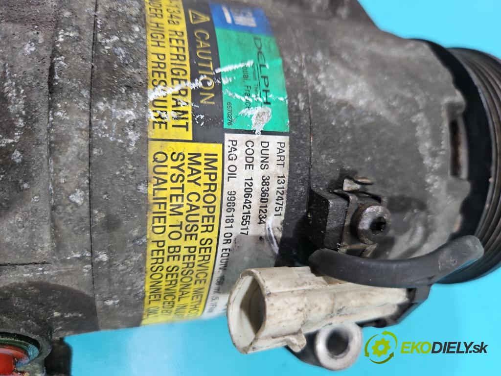 Opel Astra III 2004-2014 1.7 cdti 101 hp manual 74 kW 1686 cm3 5- Kompresor: klíma 13124751 (Kompresory)