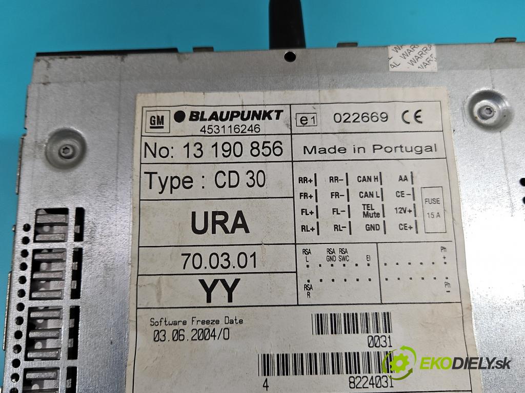 Opel Astra III 2004-2014 1.7 cdti 101 HP manual 74 kW 1686 cm3 5- Radio originál 13190856