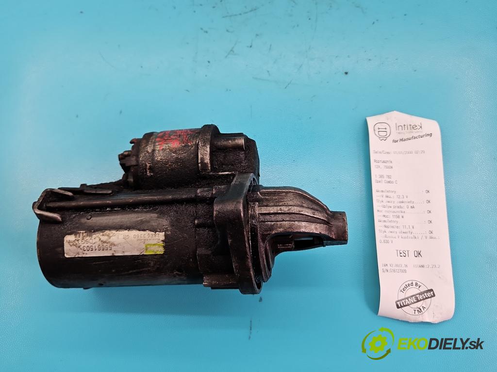 Opel Combo C 2001-2011 1,3.0 cdti 75 HP manual 55 kW 1248 cm3 5- štartér D6G33 (Štartéry)