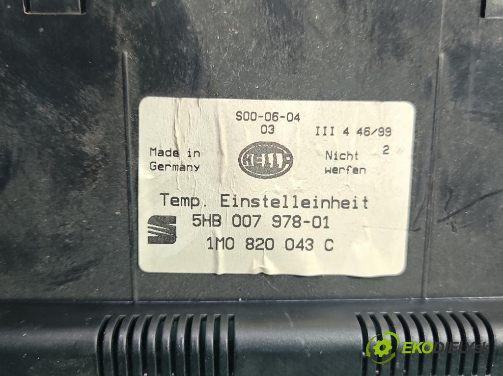 Seat Leon I 1999-2005 1.9 tdi 110 HP manual 81 kW 1896 cm3 5- panel kúrenia 1M0820043C