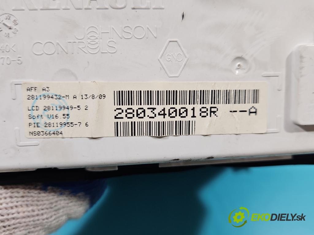 Renault Clio III 2005-2012 1,2.0 16v 101 HP manual 74 kW 1149 cm3 5- Zobrazit: 280340018R (Prístrojové dosky, displeje)