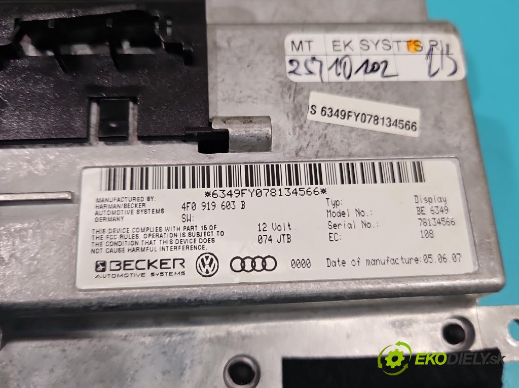 Audi A6 C6 2004-2011 2.7 TDI 179KM automatic 132 kW 2698 cm3 5- Zobrazit: 4F0919603B (Prístrojové dosky, displeje)