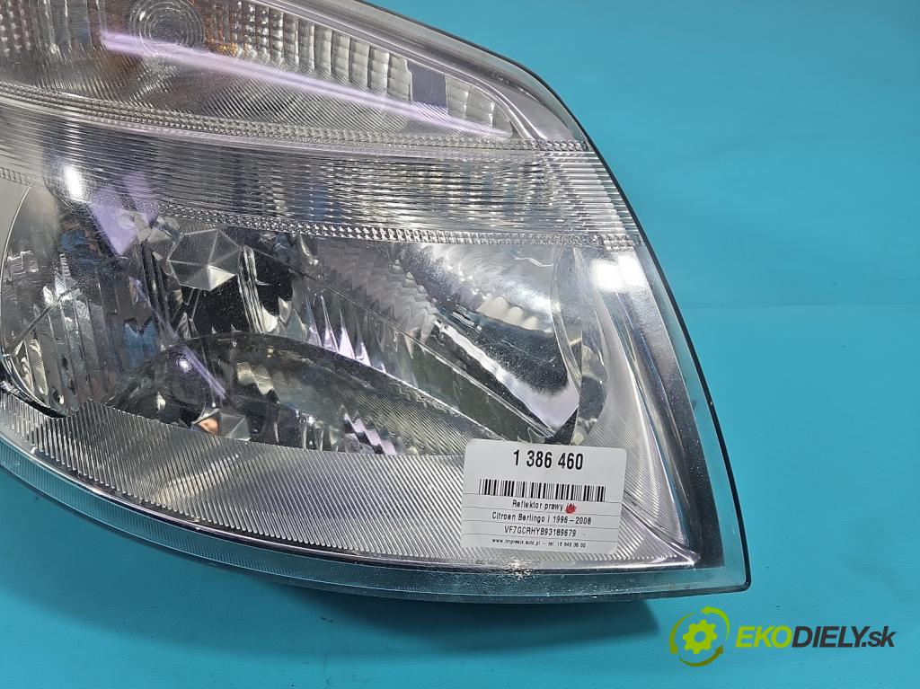 Citroen Berlingo I 1996-2008 2.0 hdi 90 HP manual 66 kW 1997 cm3 5- Reflektor: pravý  (Pravé)