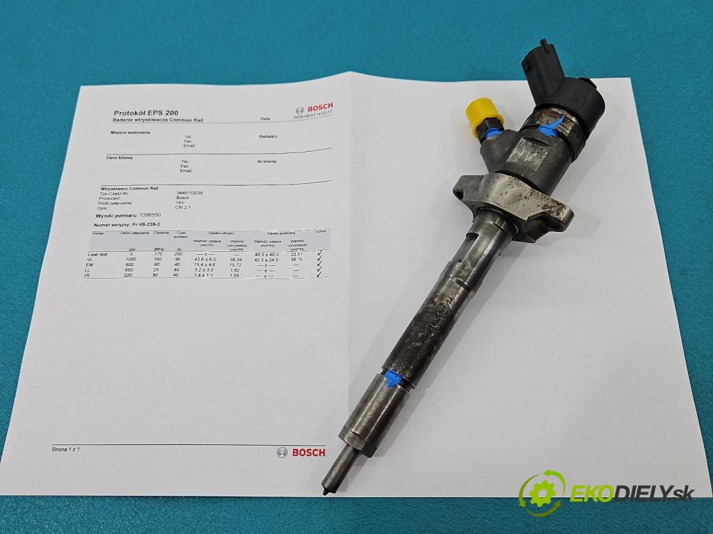 Ford Focus Mk2 2004-2011 1.6 tdci 90 HP manual 66 kW 1560 cm3 5- vstrek 0445110239 (Vstrekovače)