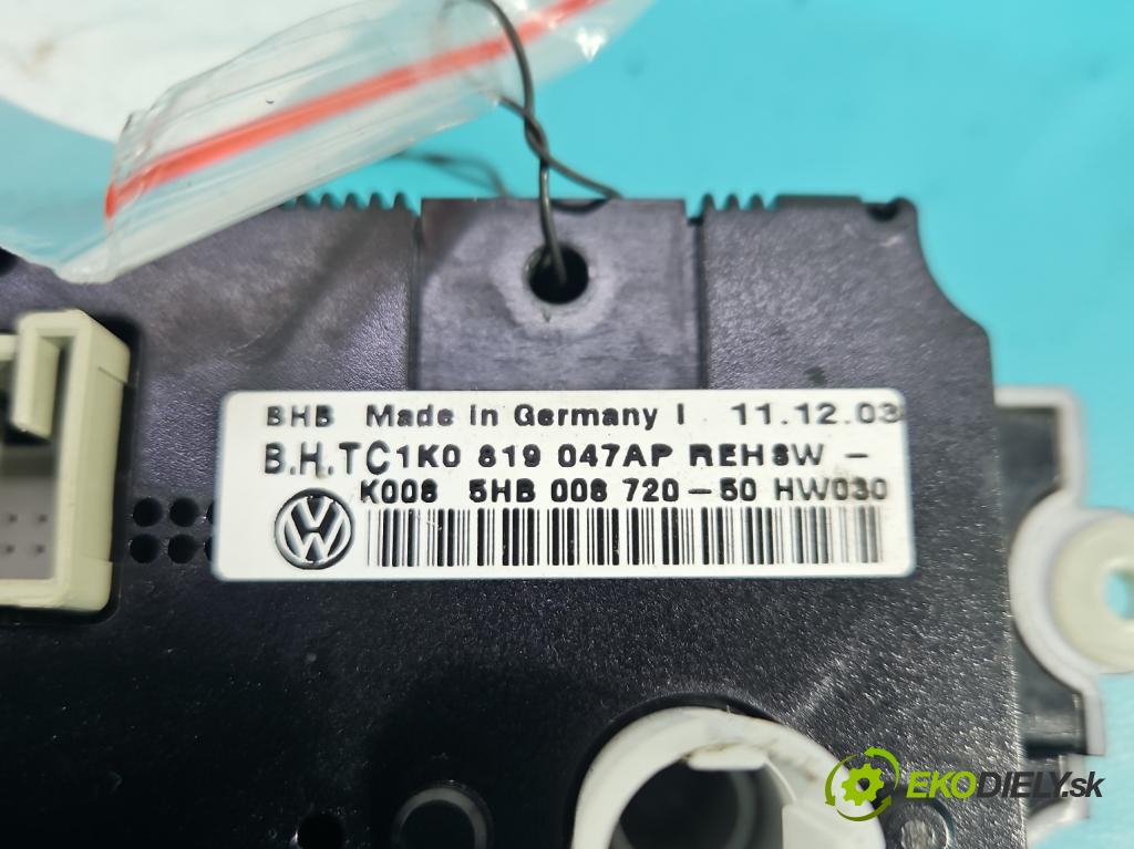 Vw Golf V 2003-2009 1.9 tdi 105 HP manual 77 kW 1896 cm3 5- panel kúrenia 1K0819047AP