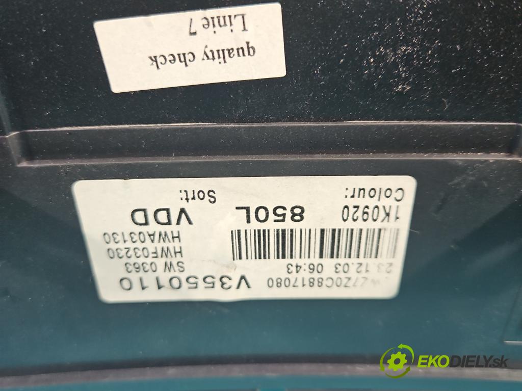 Vw Golf V 2003-2009 1.9 tdi 105 HP manual 77 kW 1896 cm3 5- prístrojovka/ budíky 110080246/025 (Prístrojové dosky, displeje)