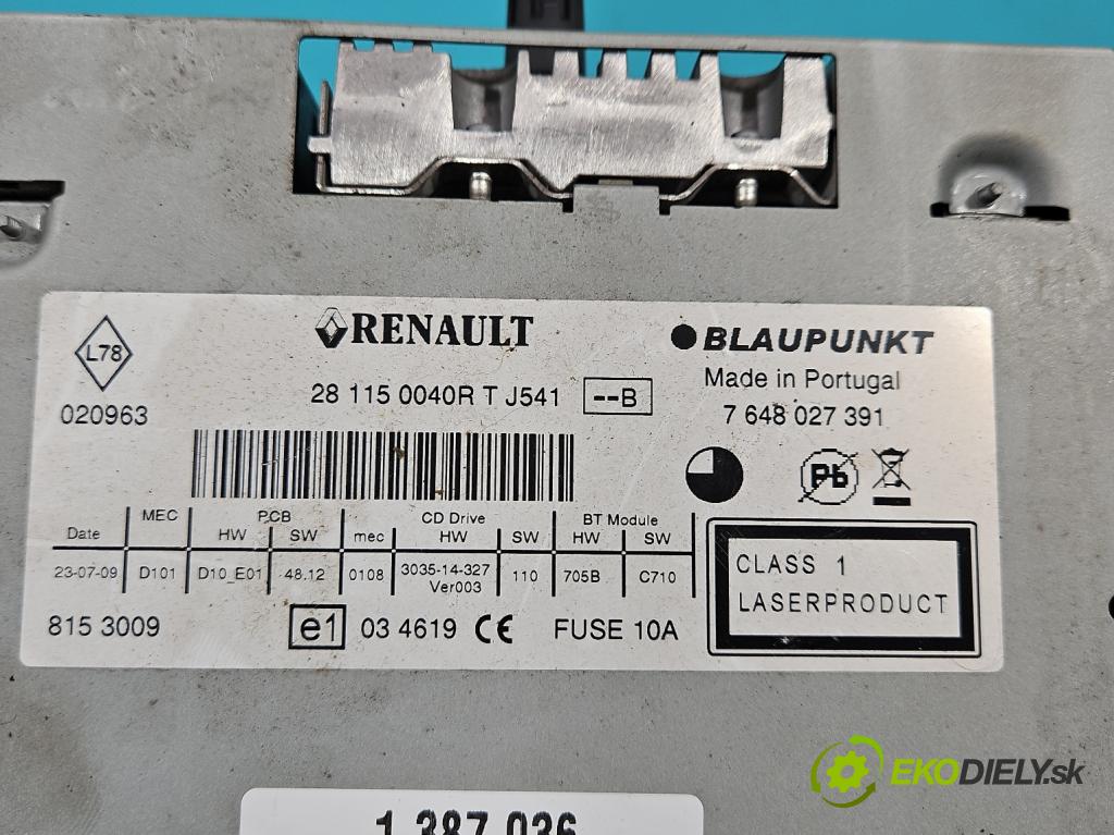 Renault Clio III 2005-2012 1,2.0 16v 101 HP manual 74 kW 1149 cm3 5- Radio originál 281150040RT