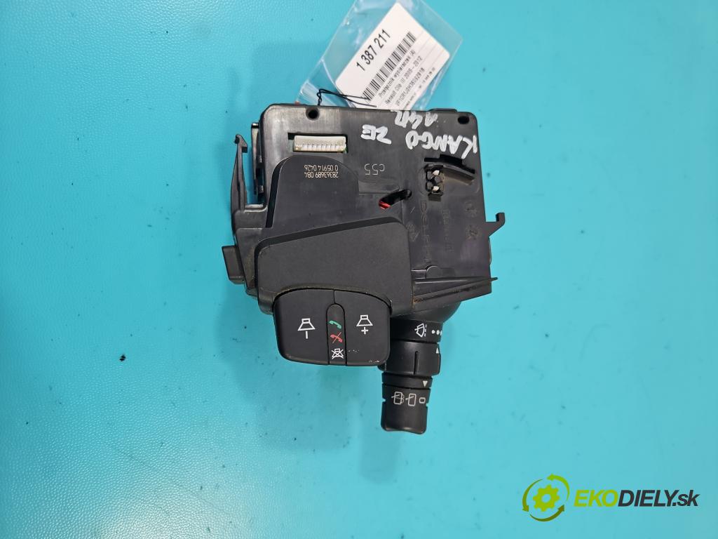 Renault Clio III 2005-2012 1,2.0 16V 75 HP manual 55 kW 1149 cm3 3- prepínač stieračov 28363689 (Prepínače, spínače, tlačidlá a ovládače kúrenia)