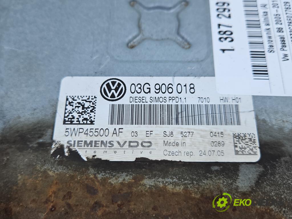 Vw Passat B6 2005-2010 2.0 tdi 140 hp manual 103 kW 1968 cm3 5- řídící jednotka motoru 03G906018