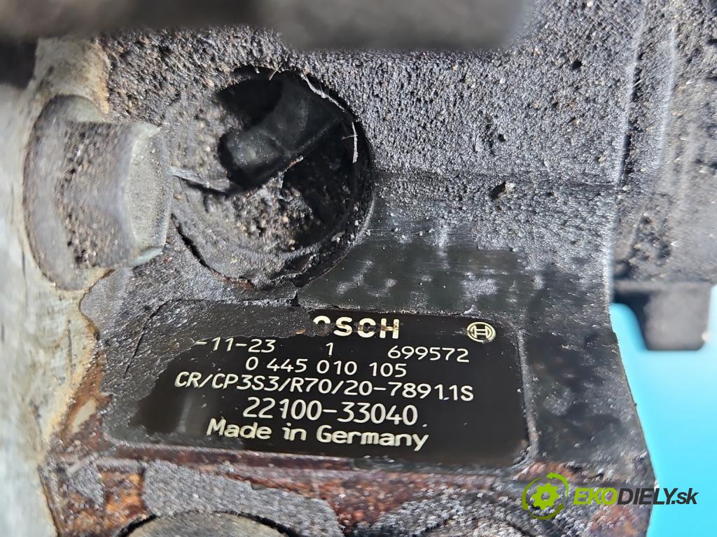 Toyota Auris I 2006-2013 1.4 D4D 90 HP manual 66 kW 1364 cm3 5- čerpadlo vstrekovacia 0445010105 (Vstrekovacie čerpadlá)