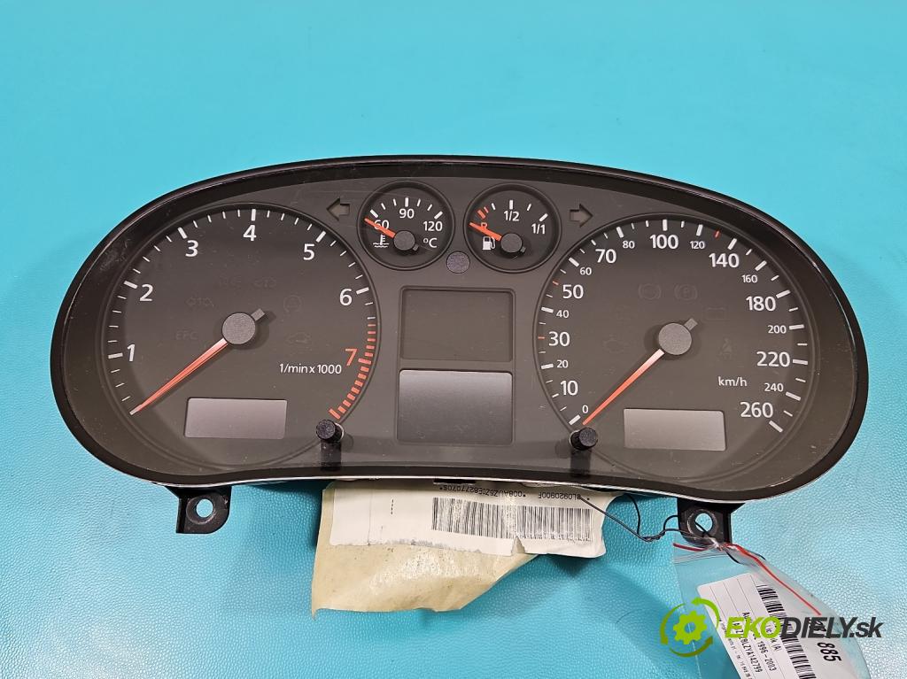 Audi A3 8L 1996-2003 1.6 SR 101 HP manual 74 kW 1595 cm3 3- prístrojovka/ budíky 8L0920900F (Prístrojové dosky, displeje)