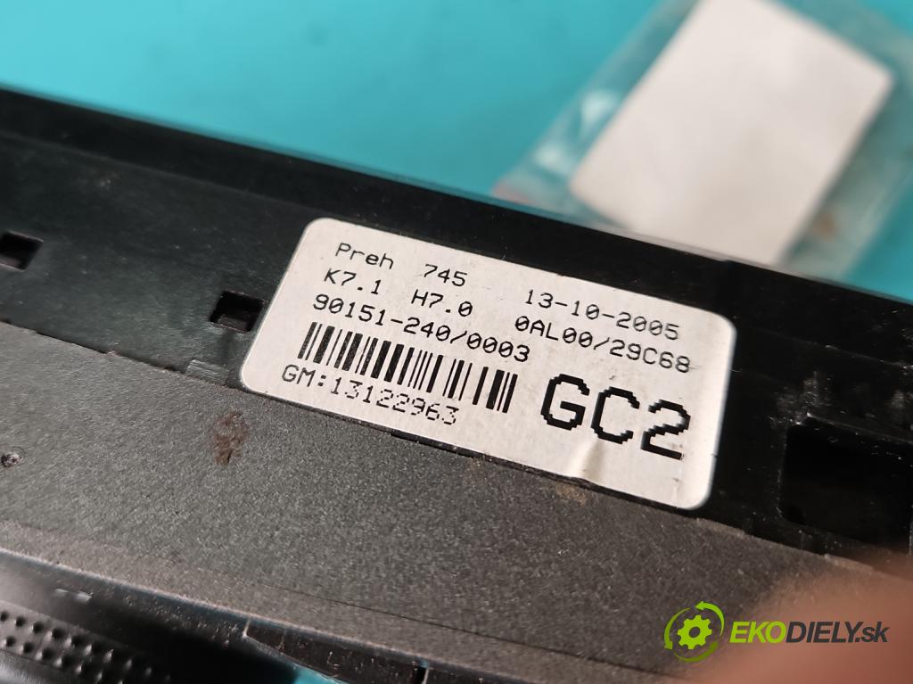 Opel Astra III 2004-2014 1.6 16V (Z16XEP) 105 HP manual 77 kW 1598 cm3 5- panel kúrenia 13122963