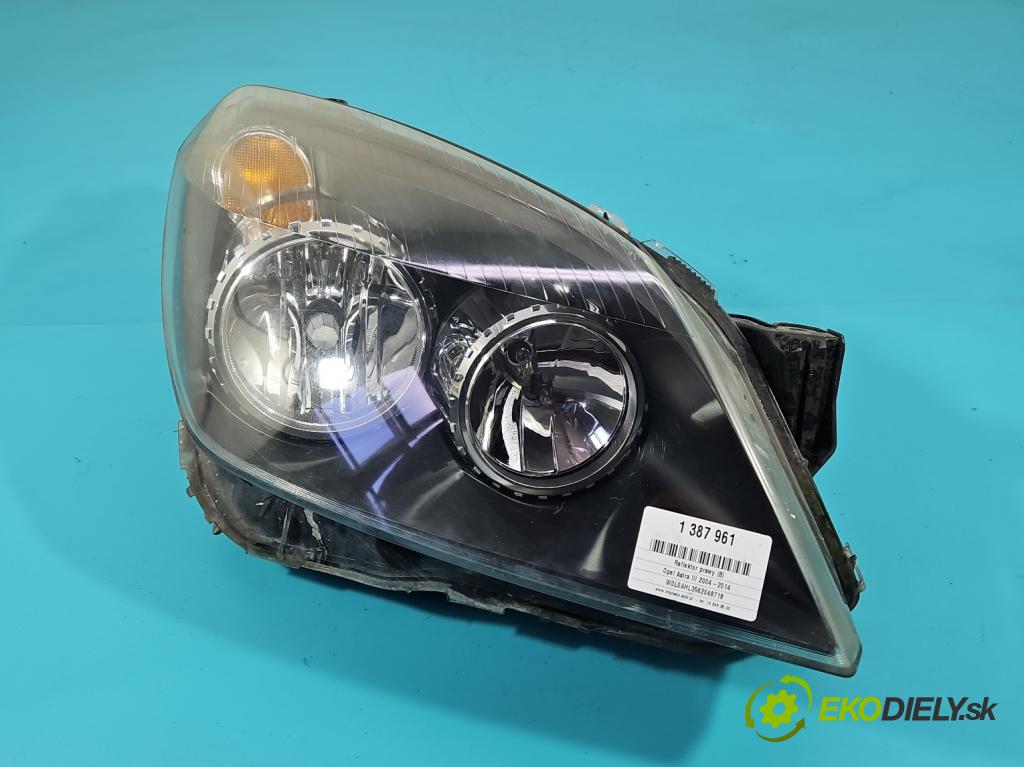 Opel Astra III 2004-2014 1.6 16V (Z16XEP) 105 HP manual 77 kW 1598 cm3 5- Reflektor: pravý  (Pravé)