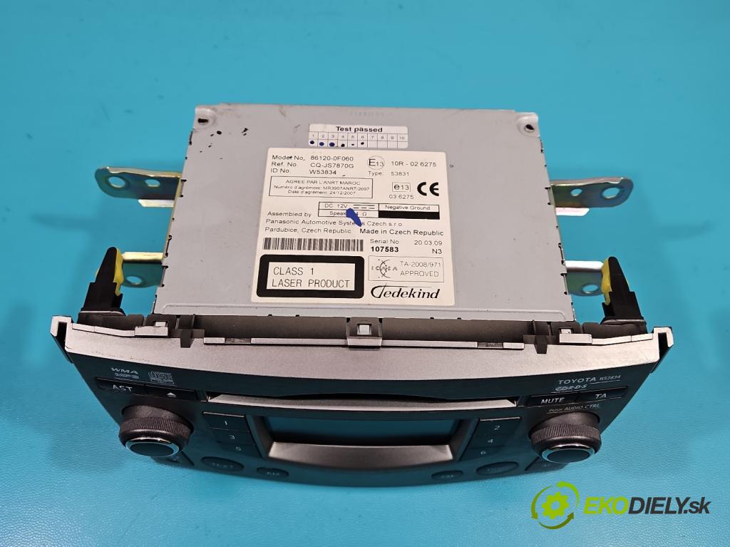Toyota Verso 2009-2018 2.0 D4D 126 HP manual 93 kW 1998 cm3 5- Radio originál 86120-0F060