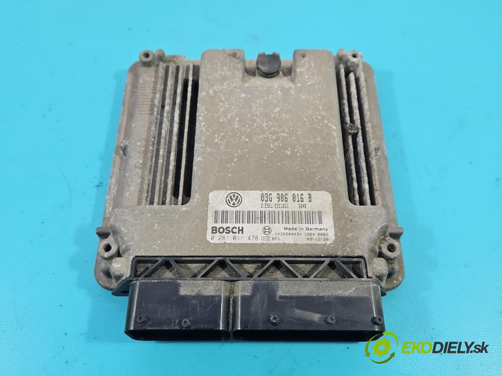 Vw Golf V 2003-2009 1.9 tdi 105 HP manual 77 kW 1896 cm3 5- riadiaca jednotka motora 03G906016B