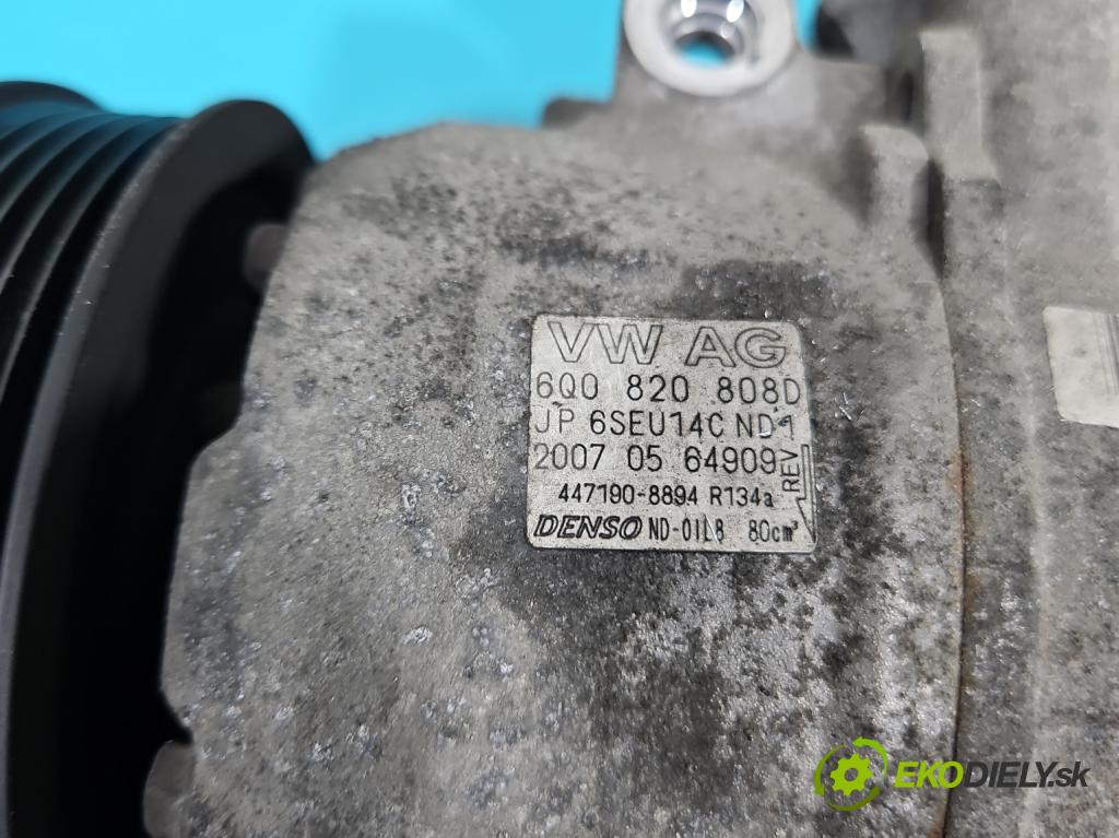 Skoda Roomster 1.9 TDI (BSW) 105 HP manual 77 kW 1896 cm3 5- Kompresor: klimatizácie 6Q0820808D (Kompresory klimatizácie)