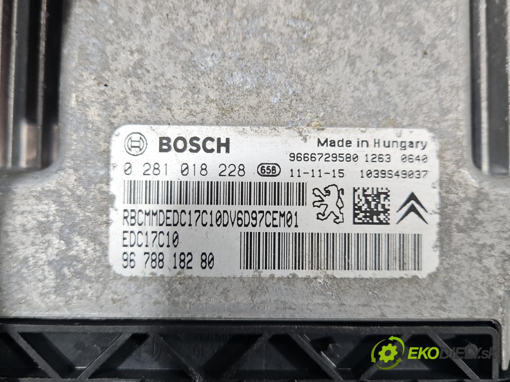 Peugeot Partner II 2008-2018 1.6 hdi 90 hp manual 66 kW 1560 cm3 5- řídící jednotka motoru 0281018228