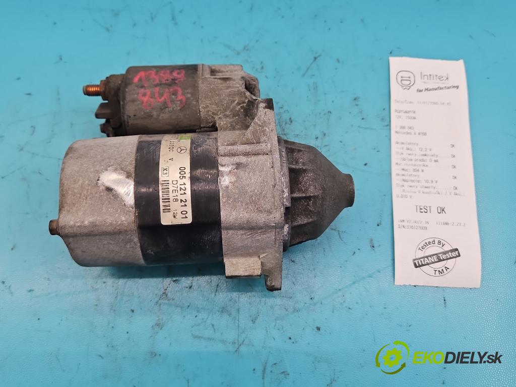 Mercedes A W168 1997-2004 1.4 82 HP manual 60 kW 1397 cm3 5- štartér D7E18 (Štartér)